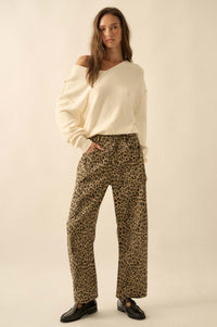 Law of the Jungle Leopard Twill Barrel Pants - ShopPromesa