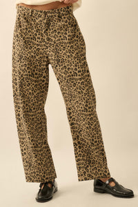 Law of the Jungle Leopard Twill Barrel Pants - ShopPromesa