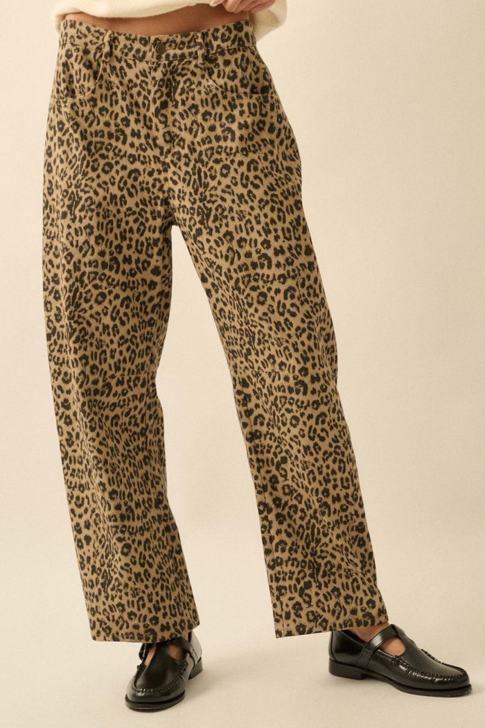 Law of the Jungle Leopard Twill Barrel Pants - ShopPromesa