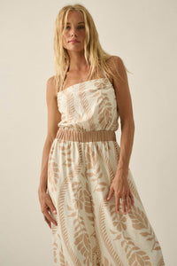 Jungle Queen Tropical-Print Wide-Leg Halter Jumpsuit - ShopPromesa
