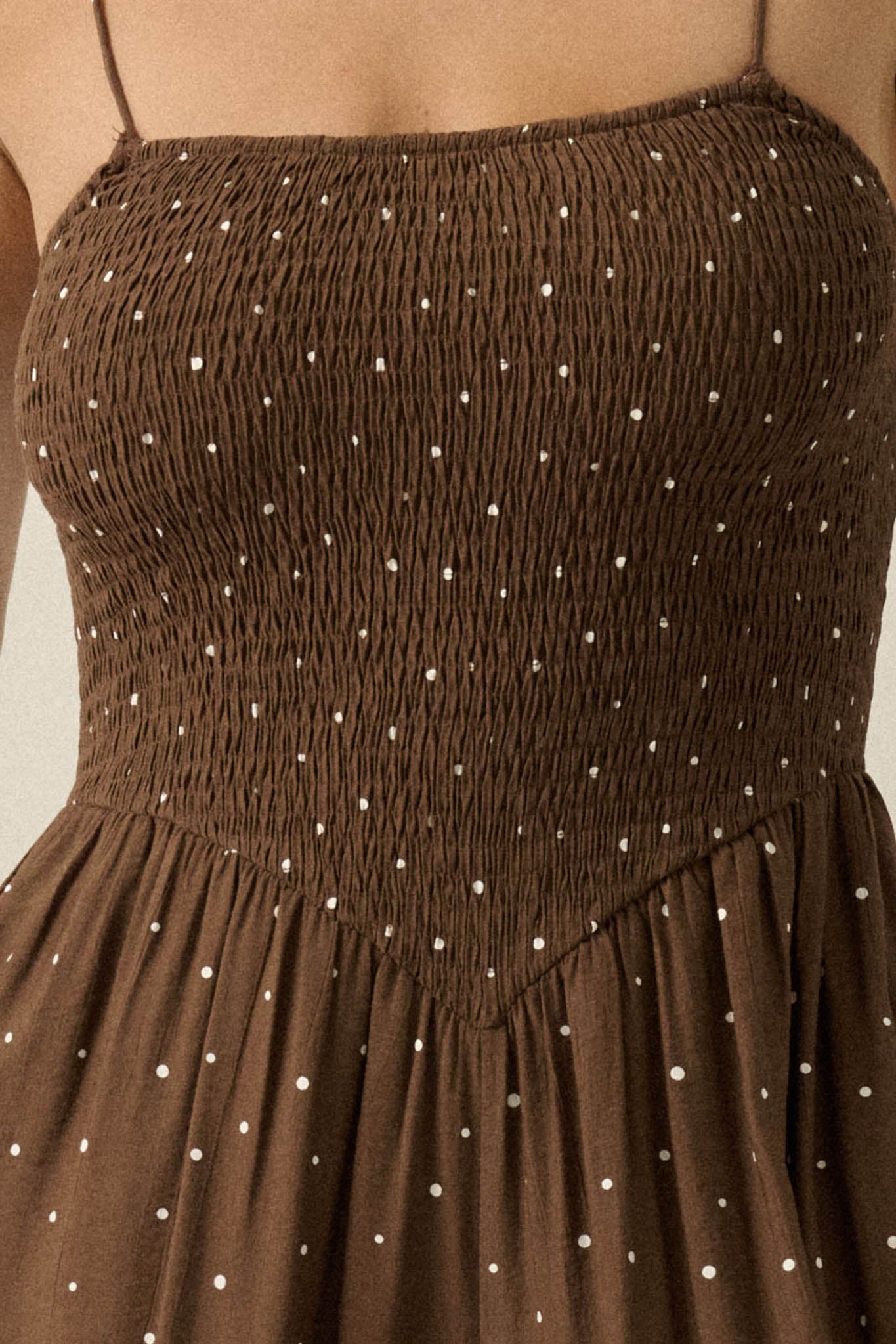 Spot On Polka Dot Smocked Wide-Leg Jumpsuit - ShopPromesa