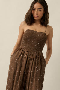 Spot On Polka Dot Smocked Wide-Leg Jumpsuit - ShopPromesa