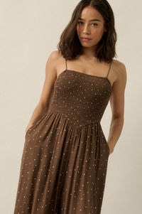 Spot On Polka Dot Smocked Wide-Leg Jumpsuit - ShopPromesa