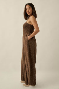 Spot On Polka Dot Smocked Wide-Leg Jumpsuit - ShopPromesa