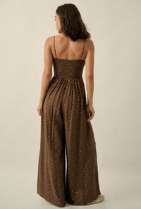 Spot On Polka Dot Smocked Wide-Leg Jumpsuit - ShopPromesa