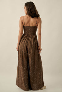 Spot On Polka Dot Smocked Wide-Leg Jumpsuit - ShopPromesa