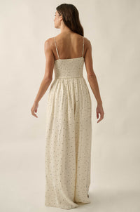 Spot On Polka Dot Smocked Wide-Leg Jumpsuit - ShopPromesa