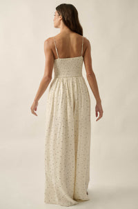 Spot On Polka Dot Smocked Wide-Leg Jumpsuit - ShopPromesa