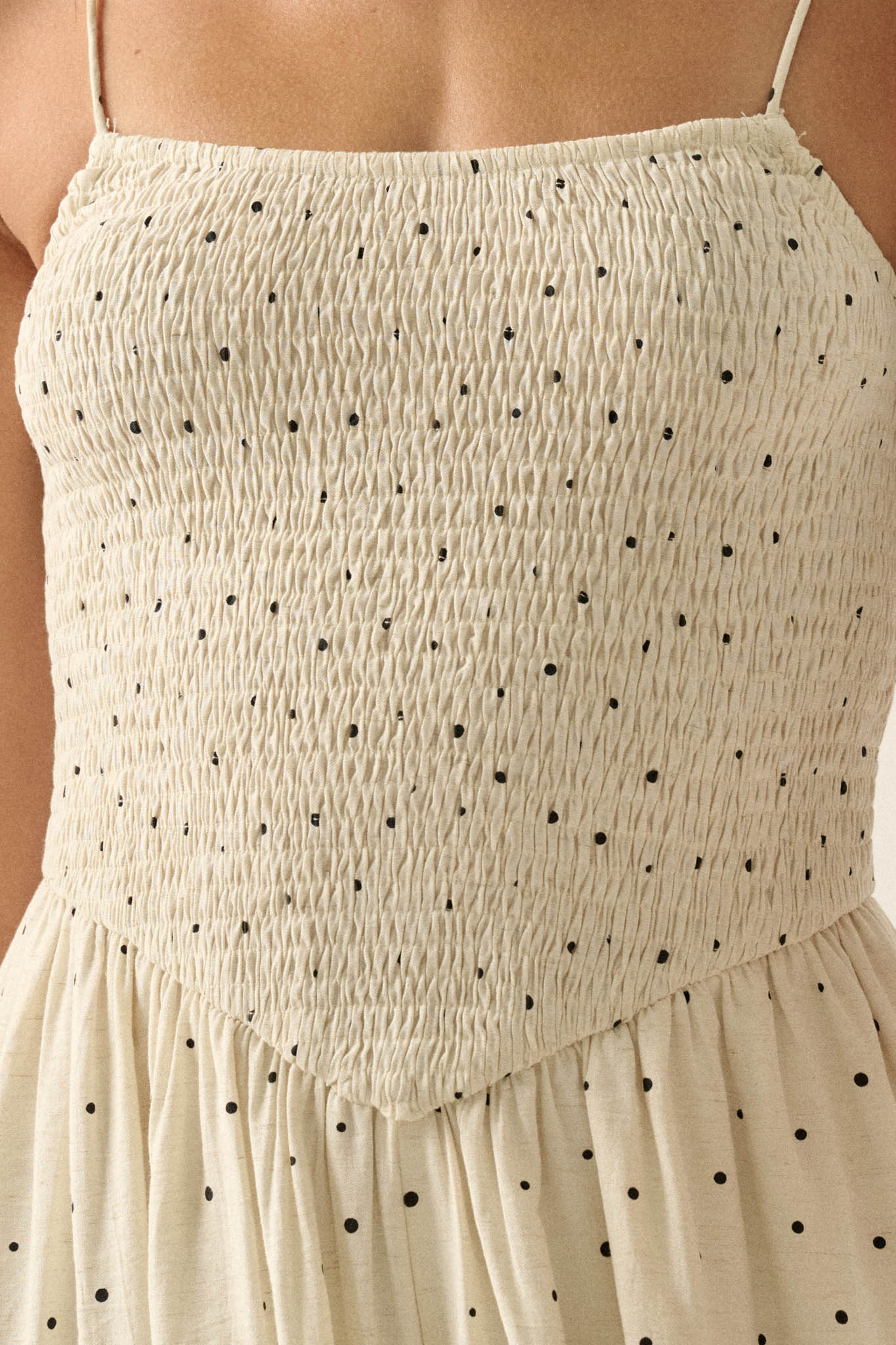 Spot On Polka Dot Smocked Wide-Leg Jumpsuit - ShopPromesa