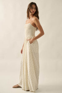 Spot On Polka Dot Smocked Wide-Leg Jumpsuit - ShopPromesa