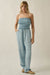Chasing Clouds Denim Drawstring Barrel Pants - ShopPromesa