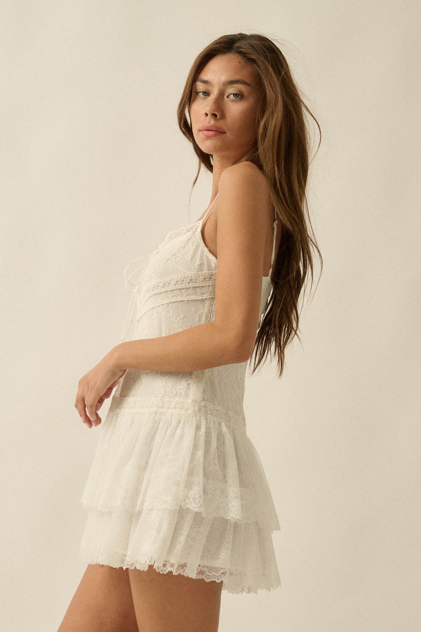 Call Me Darling Floral Lace Ruffle Cami Romper - ShopPromesa