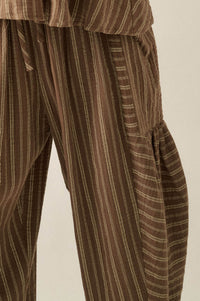 Line in the Sand Striped Cotton Barrel Pants - ShopPromesa