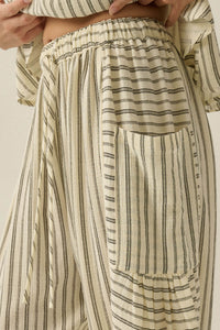 Line in the Sand Striped Cotton Barrel Pants - ShopPromesa