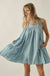 Wind Catcher Lace-Trim Denim Tiered Babydoll Romper - ShopPromesa