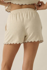 Sandy Beach Tropical-Embroidered Pocket Shorts - ShopPromesa
