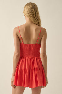 Embroidered Garden Cotton Tiered Ruffle Romper - ShopPromesa