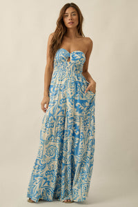 Nomad Days Abstract Floral-Print Strapless Jumpsuit - ShopPromesa