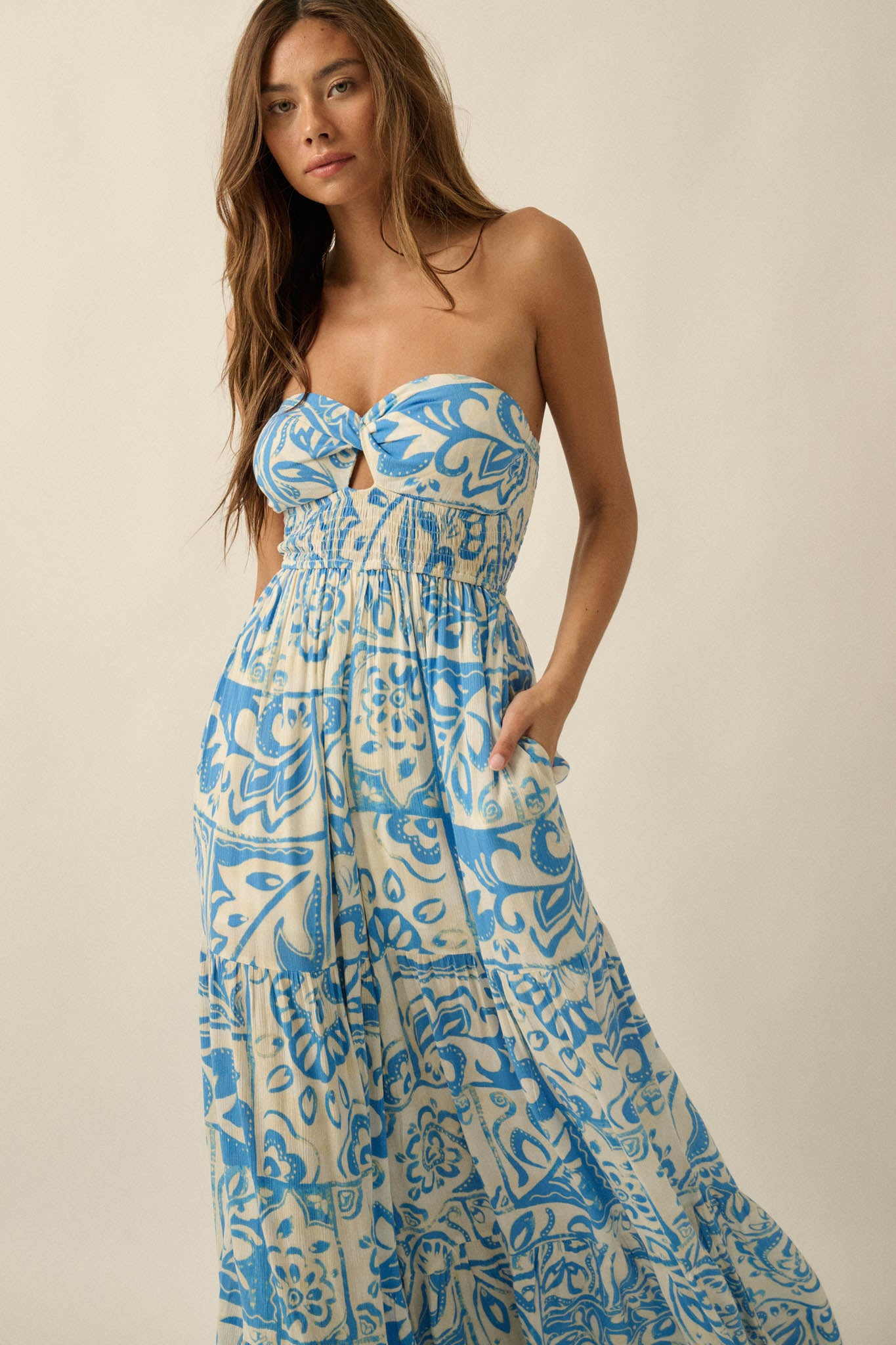 Nomad Days Abstract Floral-Print Strapless Jumpsuit - ShopPromesa