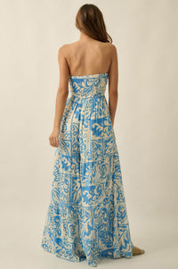 Nomad Days Abstract Floral-Print Strapless Jumpsuit - ShopPromesa
