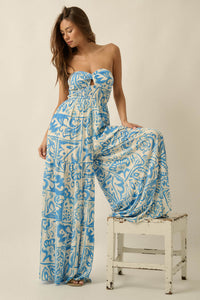 Nomad Days Abstract Floral-Print Strapless Jumpsuit - ShopPromesa