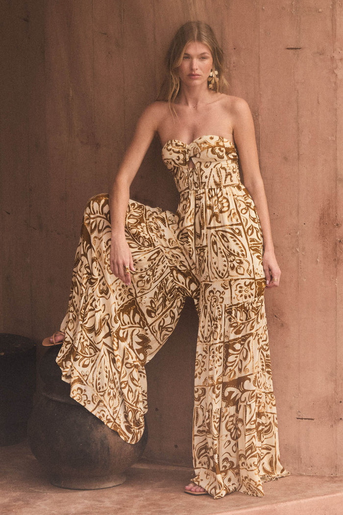 Nomad Days Abstract Floral-Print Strapless Jumpsuit - ShopPromesa
