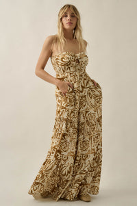 Nomad Days Abstract Floral-Print Strapless Jumpsuit - ShopPromesa
