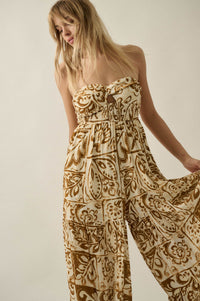 Nomad Days Abstract Floral-Print Strapless Jumpsuit - ShopPromesa
