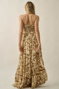 Nomad Days Abstract Floral-Print Strapless Jumpsuit - ShopPromesa