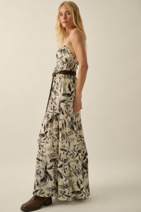 Sultry Season Tropical Strapless Wide-Leg Jumpsuit - ShopPromesa