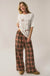 Cozy Cabin Plaid Wide-Leg Drawstring Pocket Pants - ShopPromesa