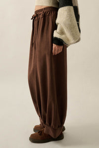 Smooth the Way Vegan Suede Cuffed Balloon Pants - ShopPromesa