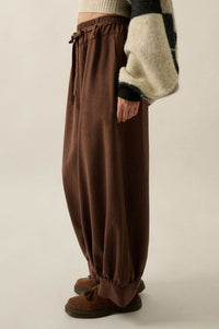 Smooth the Way Vegan Suede Cuffed Balloon Pants - ShopPromesa