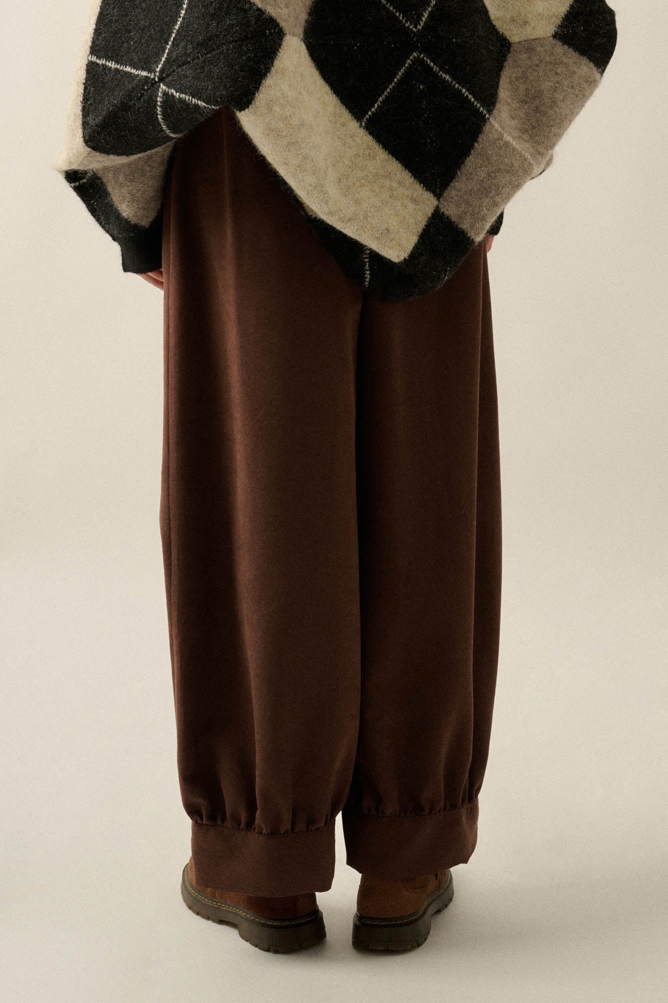 Smooth the Way Vegan Suede Cuffed Balloon Pants - ShopPromesa