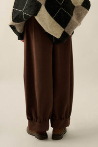 Smooth the Way Vegan Suede Cuffed Balloon Pants - ShopPromesa