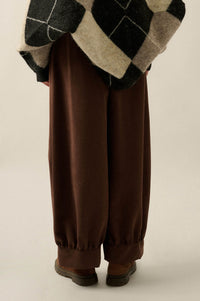 Smooth the Way Vegan Suede Cuffed Balloon Pants - ShopPromesa