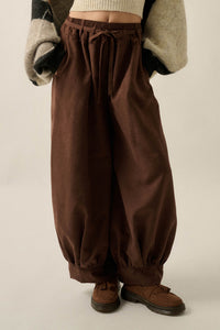 Smooth the Way Vegan Suede Cuffed Balloon Pants - ShopPromesa