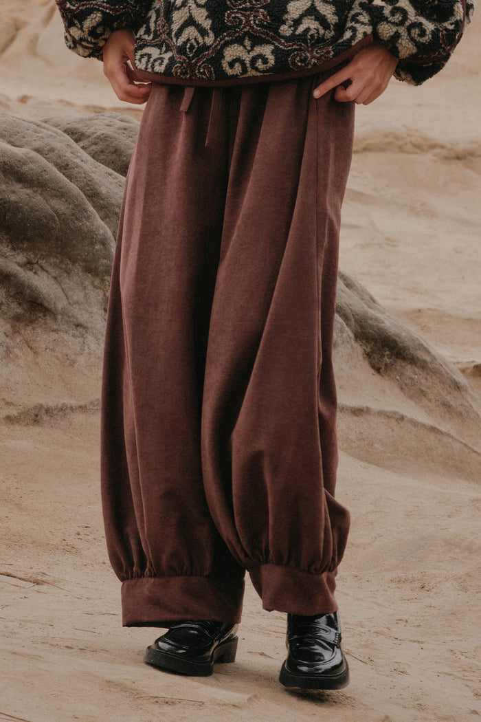 Smooth the Way Vegan Suede Cuffed Balloon Pants - ShopPromesa
