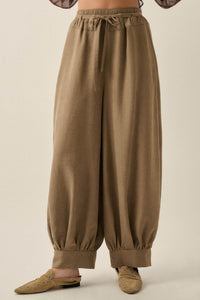 Smooth the Way Vegan Suede Cuffed Balloon Pants - ShopPromesa