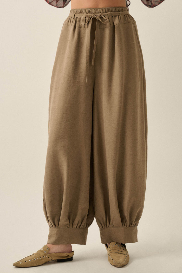 Smooth the Way Vegan Suede Cuffed Balloon Pants - ShopPromesa