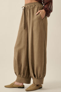 Smooth the Way Vegan Suede Cuffed Balloon Pants - ShopPromesa