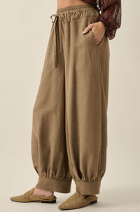 Smooth the Way Vegan Suede Cuffed Balloon Pants - ShopPromesa