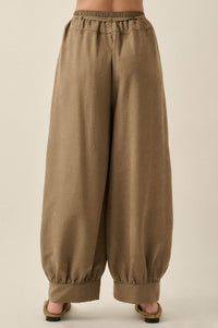Smooth the Way Vegan Suede Cuffed Balloon Pants - ShopPromesa