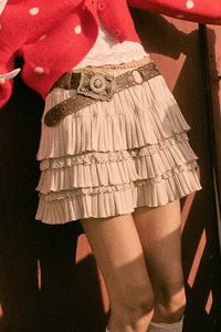 Ruffled Up Pointelle Lace-Trim Tiered Mini Skort - ShopPromesa