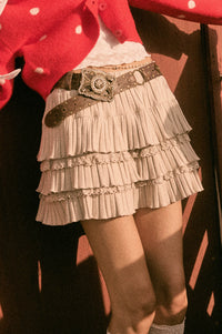 Ruffled Up Pointelle Lace-Trim Tiered Mini Skort - ShopPromesa