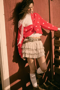 Ruffled Up Pointelle Lace-Trim Tiered Mini Skort - ShopPromesa
