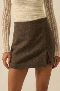 Posh Life Herringbone Tweed Mini Skort - ShopPromesa