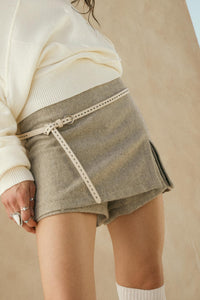 Posh Life Herringbone Tweed Mini Skort - ShopPromesa