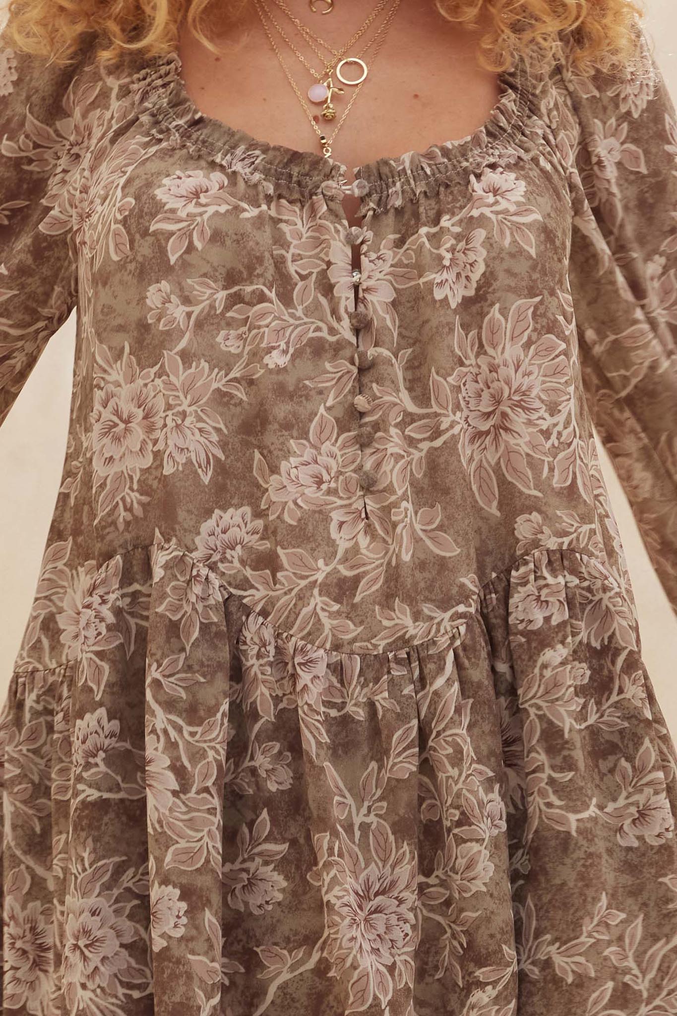 Cherished Memory Floral Chiffon Babydoll Romper - ShopPromesa