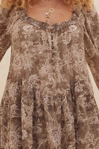 Cherished Memory Floral Chiffon Babydoll Romper - ShopPromesa